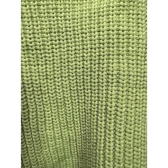Central Park West New York Women's Cable Knit V Neck Sweater Green Size M - Picture 5 of 7